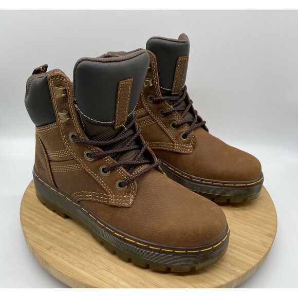 Dr. Martens Work Boots Brown Gabion Whiskey Leather Heavy Duty Mens 6 Womens 7 - Picture 2 of 12